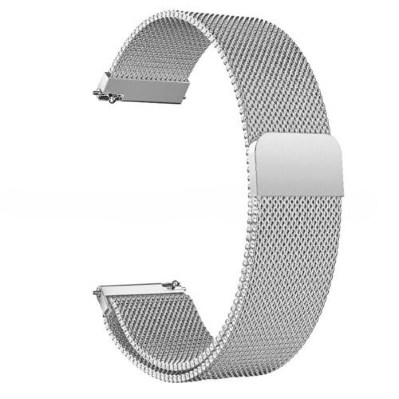 Ανταλλακτικό λουράκι QuickFit Milanese Band Silver για Samsung Galaxy Watch5 (40mm & 42mm)/Watch4 (40mm & 44mm)/ Watch4 Classic (42mm & 46mm)/ Watch3(41mm)/Active 2(40/44mm)/Amazfit GTS 3 (43mm)/GTR(42mm) (20mm)