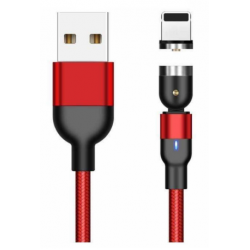 Καλώδιο Data 540 Degree Rotate Magnetic USB A to Lightning 3A 2m Red