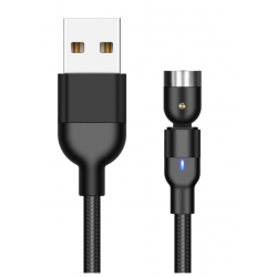 Καλώδιο Data 540 Degree Rotate Magnetic USB A to Lightning 4A 2m Black
