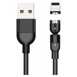 Καλώδιο Data 540 Degree Rotate Magnetic USB A to Lightning 4A 2m Black
