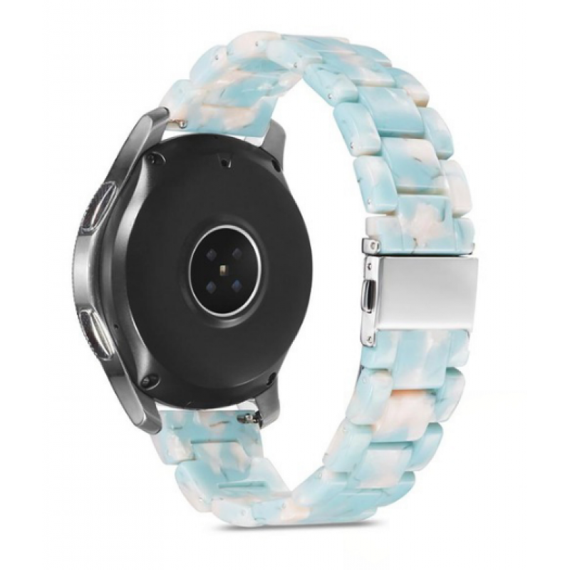 Ανταλλακτικό λουράκι QuickFit Stainless Steel Modern Design Sky Blue για Samsung Galaxy Watch3(45mm)/Watch(46mm)/Huawei Watch 3 (46mm)/ Watch 3 Pro (48mm)/GT 2/Pro/Honor GS Pro/Amazfit GTR 3 (46mm)/GTR 3 Pro/GTR(47mm)/ Stratos 3(48mm) (22mm)