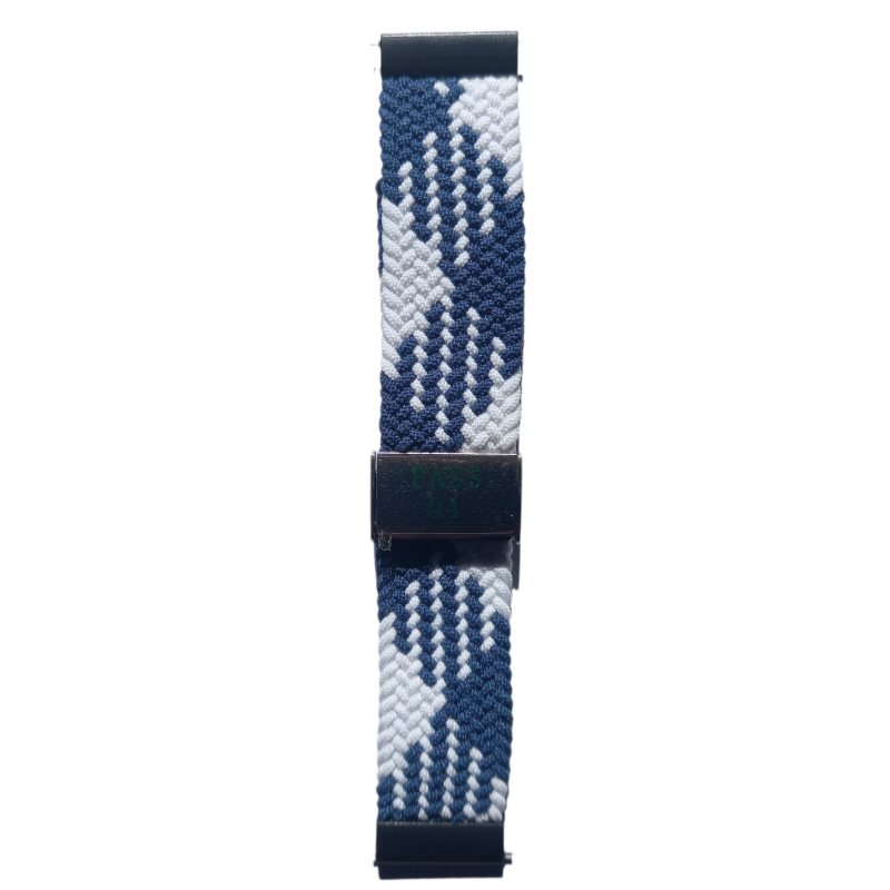 Ανταλλακτικό λουράκι Braided Loop White/Blue για Samsung Galaxy Watch3(45mm)/Watch(46mm)/Huawei Watch 3 (46mm)/ Watch 3 Pro (48mm)/GT 2/Pro/Honor GS Pro/Amazfit GTR 3 (46mm)/GTR 3 Pro/GTR(47mm)/ Stratos 3(48mm) (22mm)