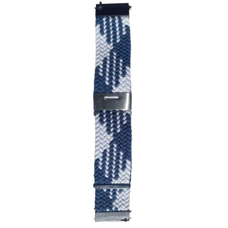 Ανταλλακτικό λουράκι Braided Loop White/Blue για Samsung Galaxy Watch3(45mm)/Watch(46mm)/Huawei Watch 3 (46mm)/ Watch 3 Pro (48mm)/GT 2/Pro/Honor GS Pro/Amazfit GTR 3 (46mm)/GTR 3 Pro/GTR(47mm)/ Stratos 3(48mm) (22mm)