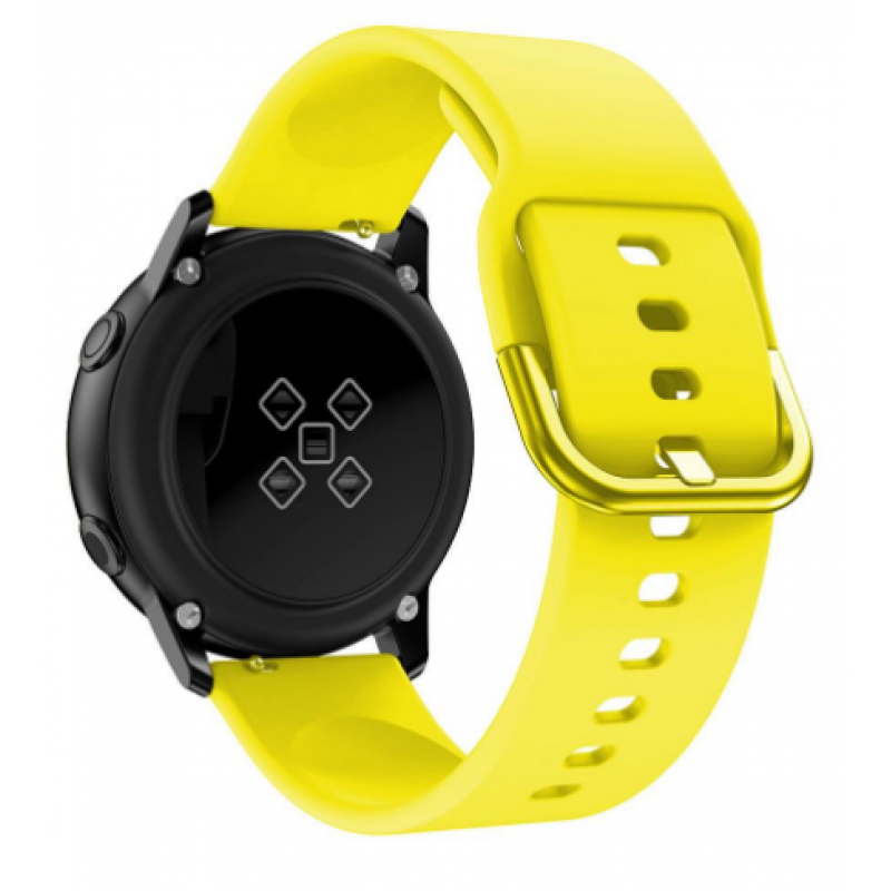 Ανταλλακτικό λουράκι QuickFit Smoothband With Colorful Buckle για Samsung Galaxy Watch5 (40mm & 42mm)/Watch4 (40mm & 44mm)/ Watch4 Classic (42mm & 46mm)/ Watch3(41mm)/Active 2(40/44mm)/Amazfit GTS 3 (43mm)/GTR(42mm) (20mm)Yellow