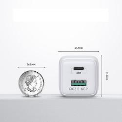 Φορτιστής Ταξιδιού Joyroom με Θύρα USB-A και Θύρα USB-C 30W Quick Charge 3.0 / Power Delivery (L-QP303) White