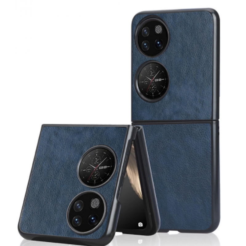 Θήκη Porsche Pattern Genuine Leather & Velvet Pouch Huawei P50 Pocket Blue