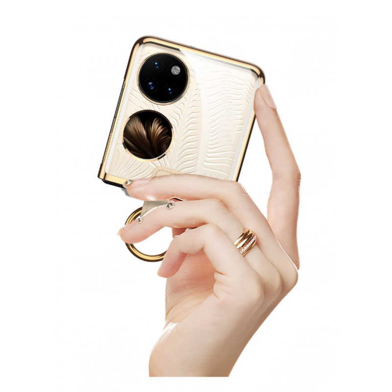 Θήκη TPU Electroplated Ring Huawei P50 Pocket Black
