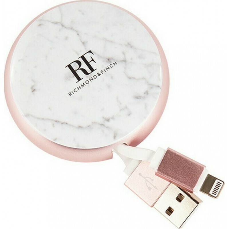 Καλώδιο Richmond & Finch Retractable USB to Lightning 90cm Marble White (CW-114)