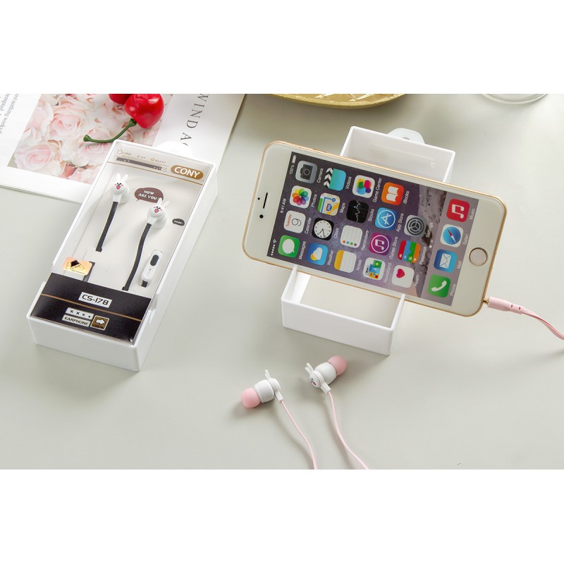 Ακουστικά Handsfree Casni CS-178 Jack 3,5mm Rabbit Green