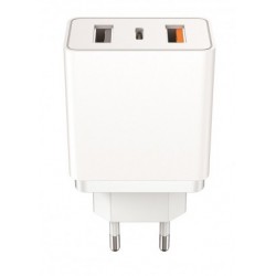 Φορτιστής Ταξιδιού Aivr A32 30W Adapter 2xUSB & Type-C White