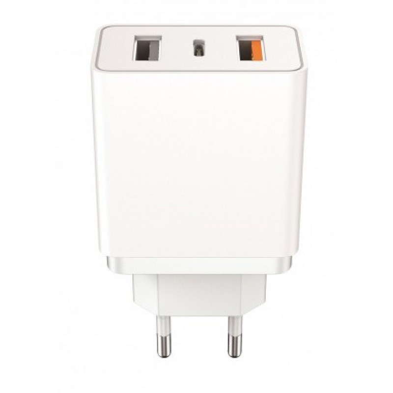 Φορτιστής Ταξιδιού Aivr A32 30W Adapter 2xUSB & Type-C White
