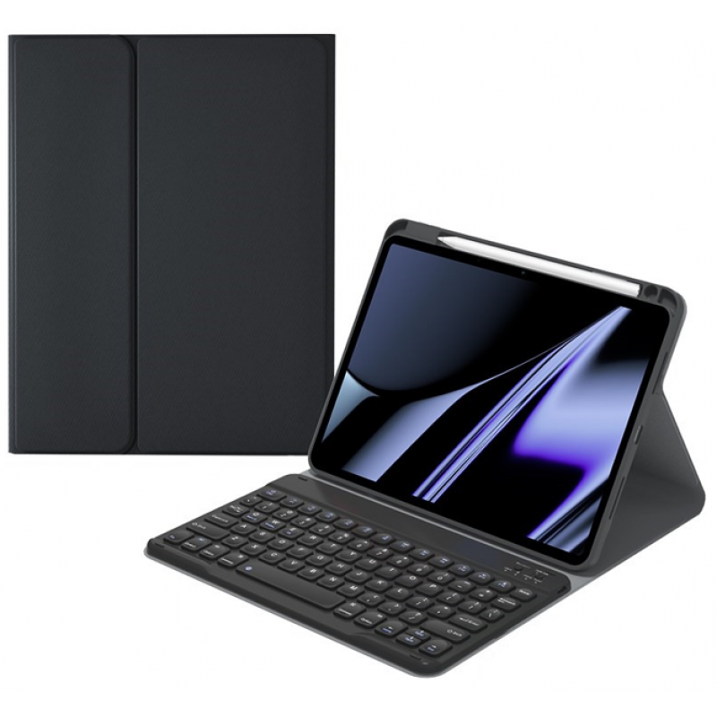 Θήκη με Πληκτρολόγιο Samsung Galaxy Tab S7+ Plus/S8+ Plus/S7 FE / S9 FE+ Plus / S9+ Plus / S10+ 12.4" T970-T976/X800/T730 & Pen Slot Black