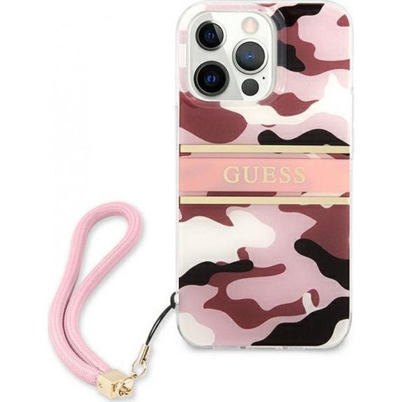 Θήκη PC Guess Hard Camo Strap Collection Apple iPhone 13 Pro Max (6.7") Pink