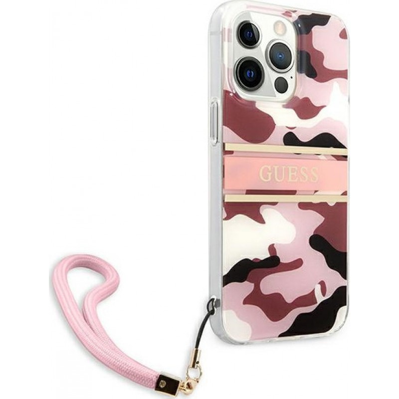 Θήκη PC Guess Hard Camo Strap Collection Apple iPhone 13 Pro Max (6.7") Pink