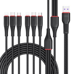 Καλώδιο Data XO 6in1 USB to 2xLightning/MicroUSB/Type-C 3,5A 2m (NB196)