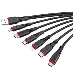 Καλώδιο Data XO 6in1 USB to 2xLightning/MicroUSB/Type-C 3,5A 2m (NB196)