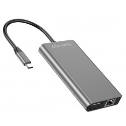 Αντάπτορας 4smarts Hub 8in1 Type-C to Multiport (4K HDMI/FHD VGA/2xUSB-A 3.0/PD/Ethernet) Space Grey (458723)