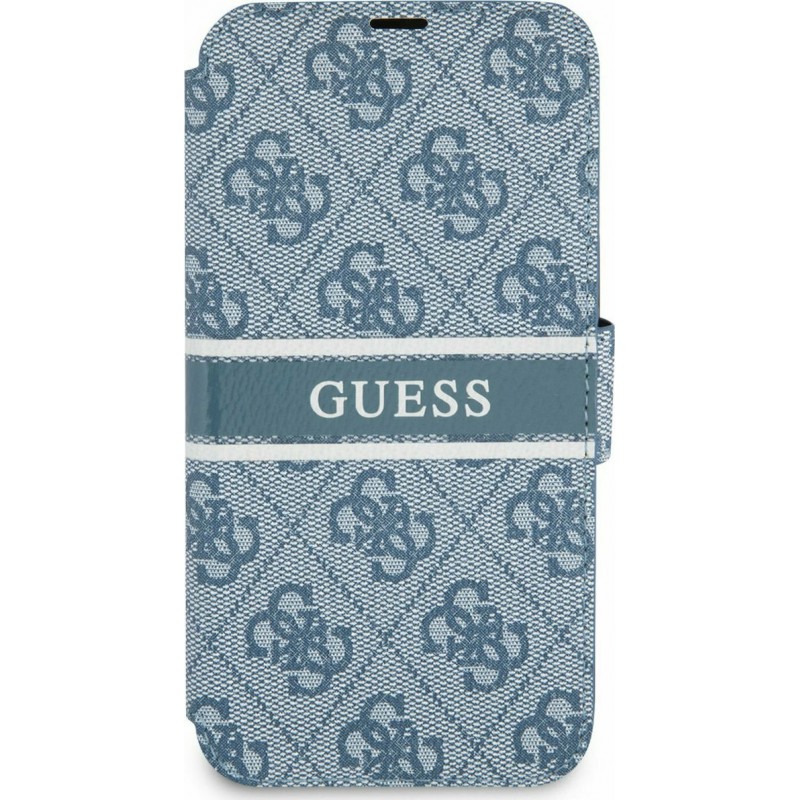 Θήκη Book PU Guess Printed Stripe Apple iPhone 13 Pro (6.1") Blue