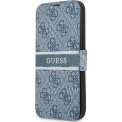 Θήκη Book PU Guess Printed Stripe Apple iPhone 13 Pro (6.1") Blue