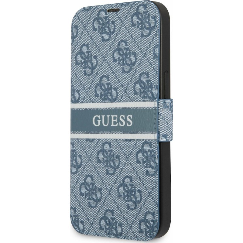 Θήκη Book PU Guess Printed Stripe Apple iPhone 13 Pro (6.1") Blue