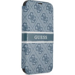 Θήκη Book PU Guess Printed Stripe Apple iPhone 13 Pro (6.1") Blue