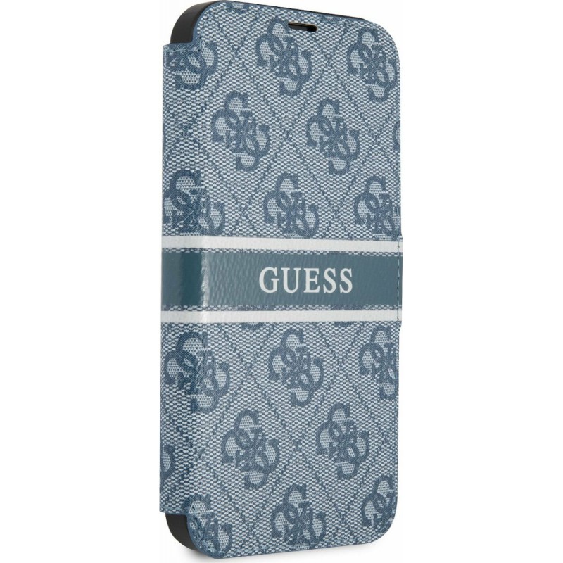 Θήκη Book PU Guess Printed Stripe Apple iPhone 13 Pro (6.1") Blue
