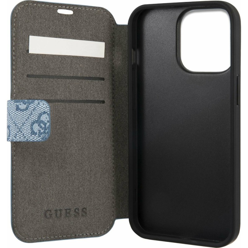 Θήκη Book PU Guess Printed Stripe Apple iPhone 13 Pro (6.1") Blue