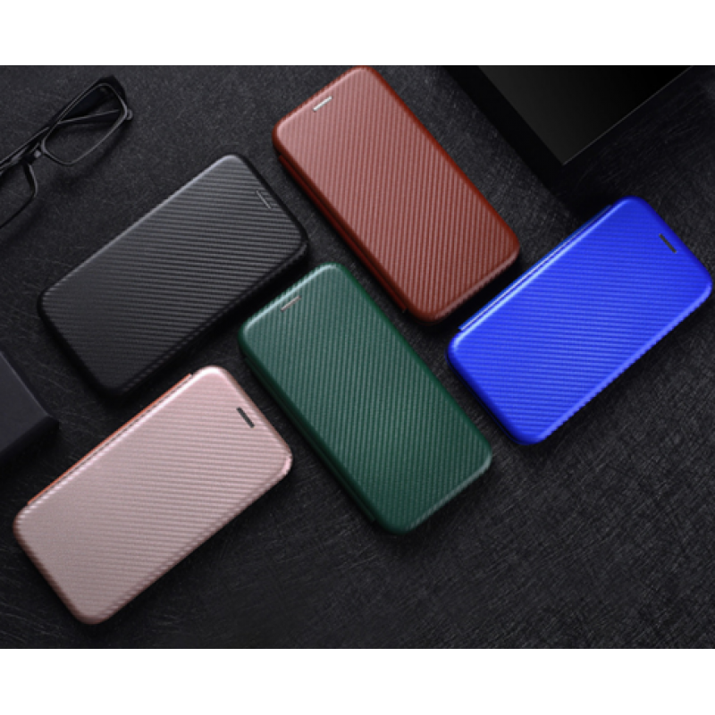 Θήκη Book Leather Carbon Fiber Pattern Honor Magic5 Lite Green