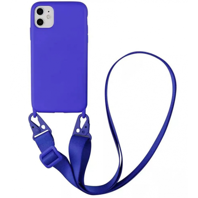 Θήκη Real Smooth Silicone With Strap Apple iPhone 13 Pro (6.1") Blue Reef
