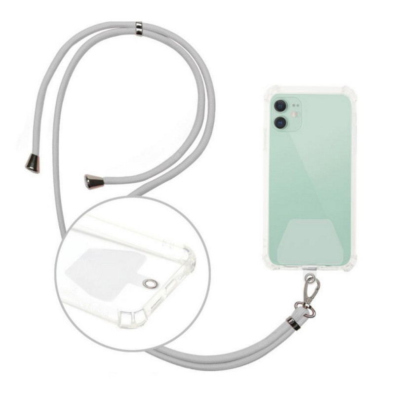 Λουράκι Λαιμού στήριξης Θήκης Smartphone Universal Neck Strap Grey Λουράκι Λαιμού στήριξης Θήκης Smartphone Universal Neck Strap Grey
