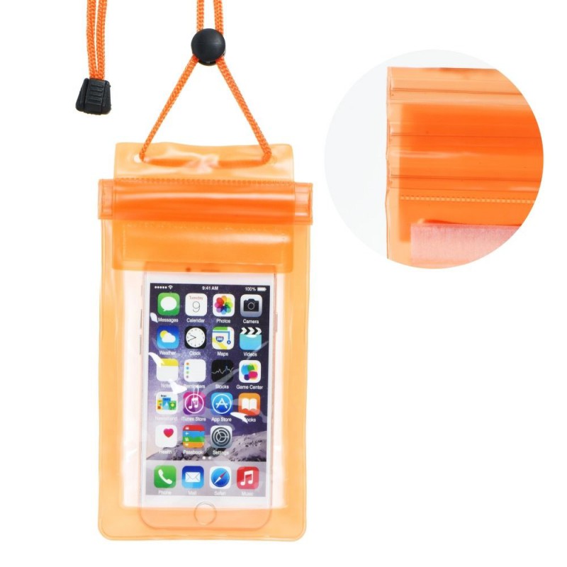 Αδιάβροχη Θήκη Smartphone Universal With Zipper Orange