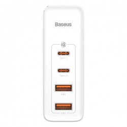 Φορτιστής Ταξιδίου Baseus GaN2 Pro 65W & Kαλωδιο Type-C 100W White (CCGAN2P-E02)