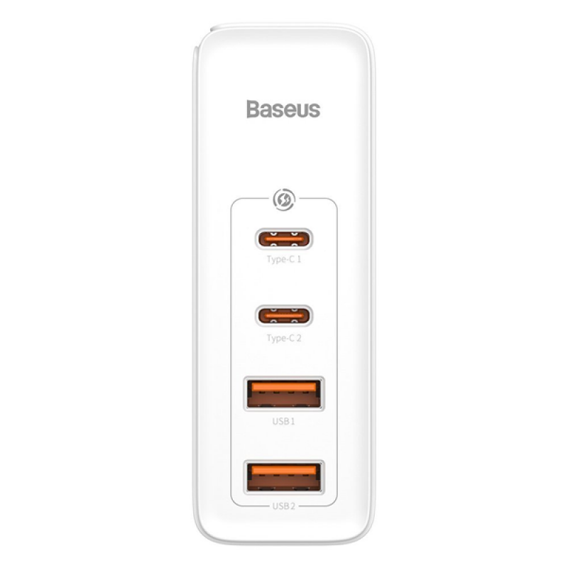 Φορτιστής Ταξιδίου Baseus GaN2 Pro 65W & Kαλωδιο Type-C 100W White (CCGAN2P-E02)