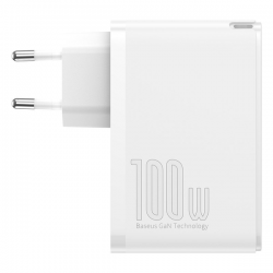 Φορτιστής Ταξιδίου Baseus GaN2 Pro 65W & Kαλωδιο Type-C 100W White (CCGAN2P-E02)