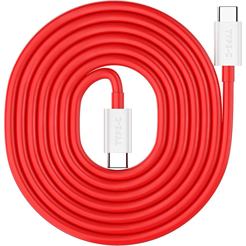 Καλώδιο Data OnePlus Warp Charge Type-C to Type-C (C203A) 1m Red (Original Bulk
