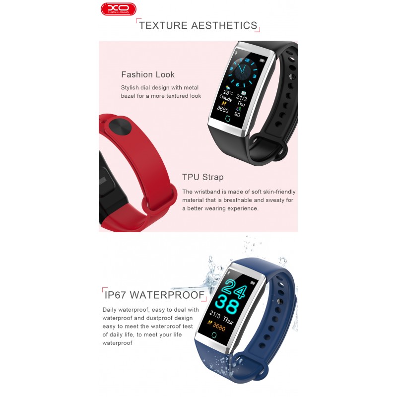 Smartwatch XO TD19 Smart Band 1,14\'\' Activity Tracker Red Smartwatch XO TD19 Smart Band 1,14\'\' Activity Tracker Red