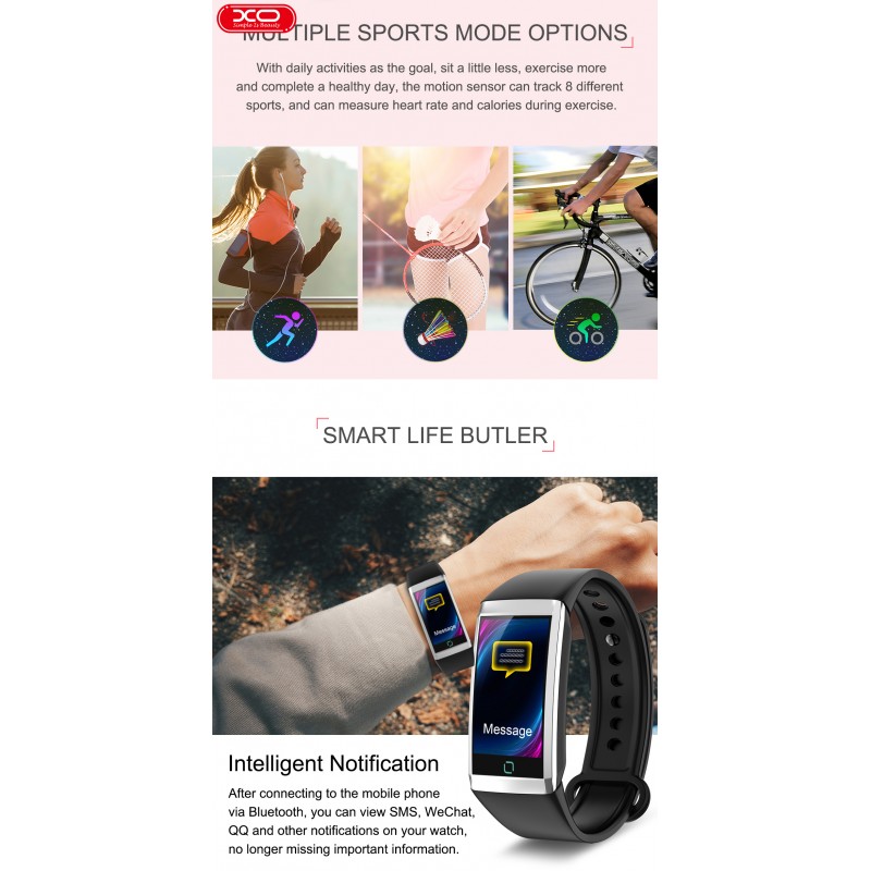 Smartwatch XO TD19 Smart Band 1,14\'\' Activity Tracker Red Smartwatch XO TD19 Smart Band 1,14\'\' Activity Tracker Red