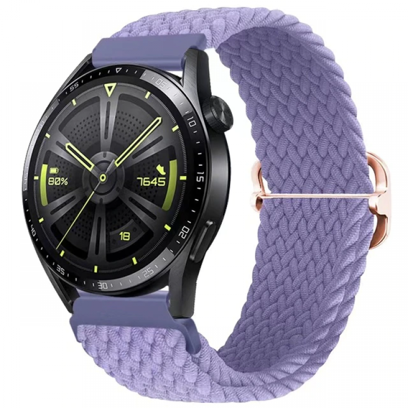Ανταλλακτικό λουράκι Braided Loop British για Samsung Galaxy Watch5 (40mm & 42mm)/Watch4 (40mm & 44mm)/ Watch4 Classic (42mm & 46mm)/ Watch3(41mm)/Active 2(40/44mm)/Amazfit GTS 3 (43mm)/GTR(42mm) (20mm) Lavender