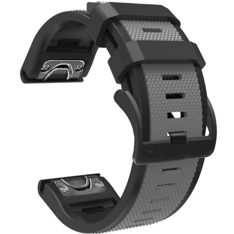 Ανταλλακτικό λουράκι QuickFit Two-Color Garmin Fenix 3/5x/3HR/5X Plus/6x/6x Pro/7x Texture Grey (26mm) ΟΕΜ