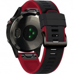 Ανταλλακτικό λουράκι QuickFit Two-Color Garmin Fenix 3/5x/3HR/5X Plus/6x/6x Pro/7x Texture Black/Red (26mm) ΟΕΜ