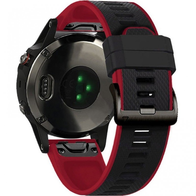 Ανταλλακτικό λουράκι QuickFit Two-Color Garmin Fenix 3/5x/3HR/5X Plus/6x/6x Pro/7x Texture Black/Red (26mm) ΟΕΜ