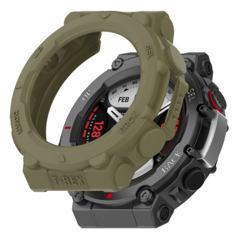 Θήκη TPU Protective Anti-Drop Half Cover Xiaomi Amazfit T-Rex 3 Jungle Green