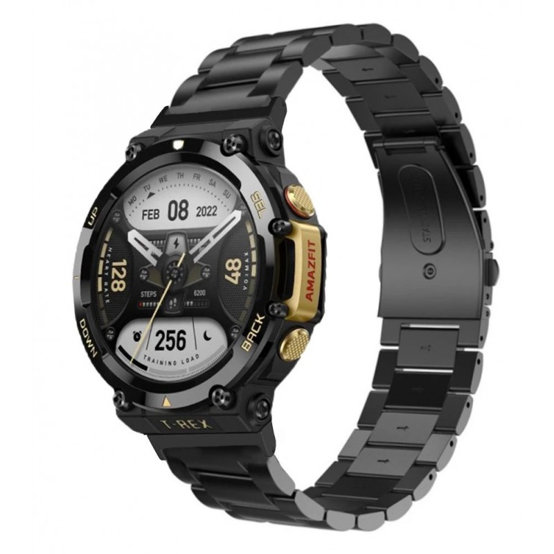 Ανταλλακτικό λουράκι Quickfit Stainless Xiaomi Amazfit T-Rex 3 Black Ανταλλακτικό λουράκι Quickfit Stainless Xiaomi Amazfit T-Rex 3 Black