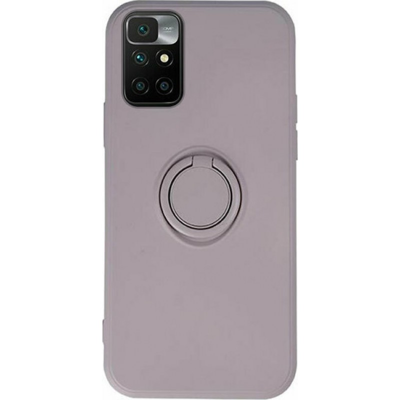 Θήκη Real Smooth Silicone Ring Finger Grip Xiaomi Redmi 10/10 (2022) Light Grey