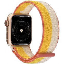 Ανταλλακτικό λουράκι QuickFit Nylon Apple Watch 1/2/3/4/5/6/SE/7/8 (42/44/45/49mm) Nylon Maize/White