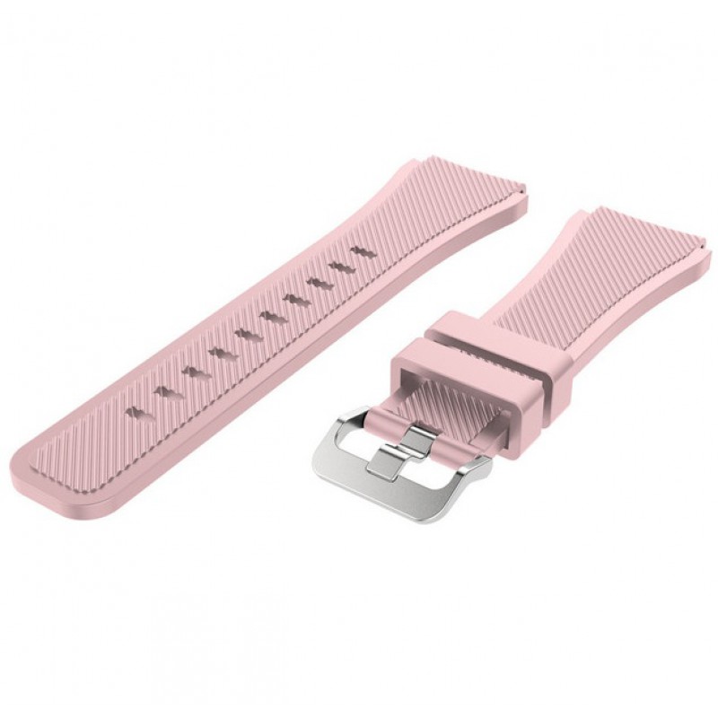 Ανταλλακτικό λουράκι QuickFit Samsung Galaxy Watch (46mm)/ Galaxy Watch3 (45mm)/ Gear S3 R770/R760 Twill Pattern Silicone Light Pink
