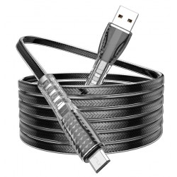 Καλώδιο Borofone BU31 Clear Shadow Jelly USB A to MicroUSB 1m Black