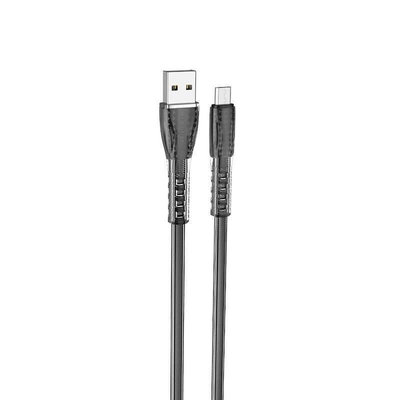 Καλώδιο Borofone BU31 Clear Shadow Jelly USB A to MicroUSB 1m Black