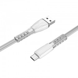 Καλώδιο Borofone BU31 Clear Shadow Jelly USB A to MicroUSB 1m Silver