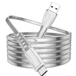 Καλώδιο Borofone BU31 Clear Shadow Jelly USB A to MicroUSB 1m Silver